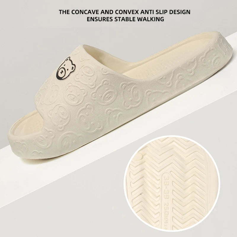 Pantoufles d'été en EVA pour femmes, motif dessin animé mignon, confortables à enfiler à l'intérieur.