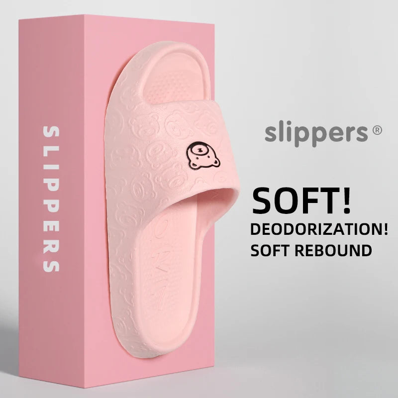 Pantoufles d'été en EVA pour femmes, motif dessin animé mignon, confortables à enfiler à l'intérieur.