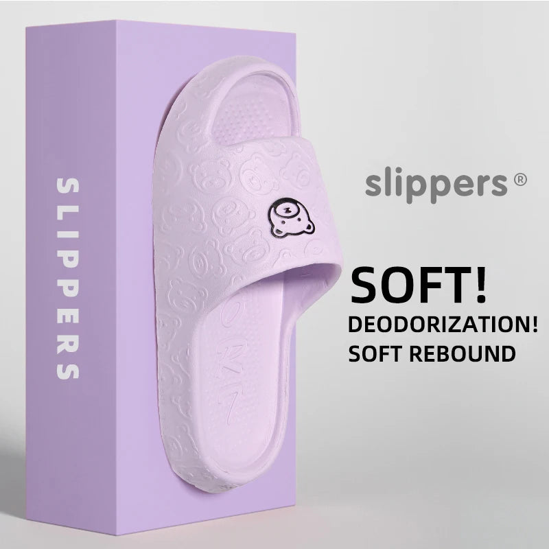 Pantoufles d'été en EVA pour femmes, motif dessin animé mignon, confortables à enfiler à l'intérieur.